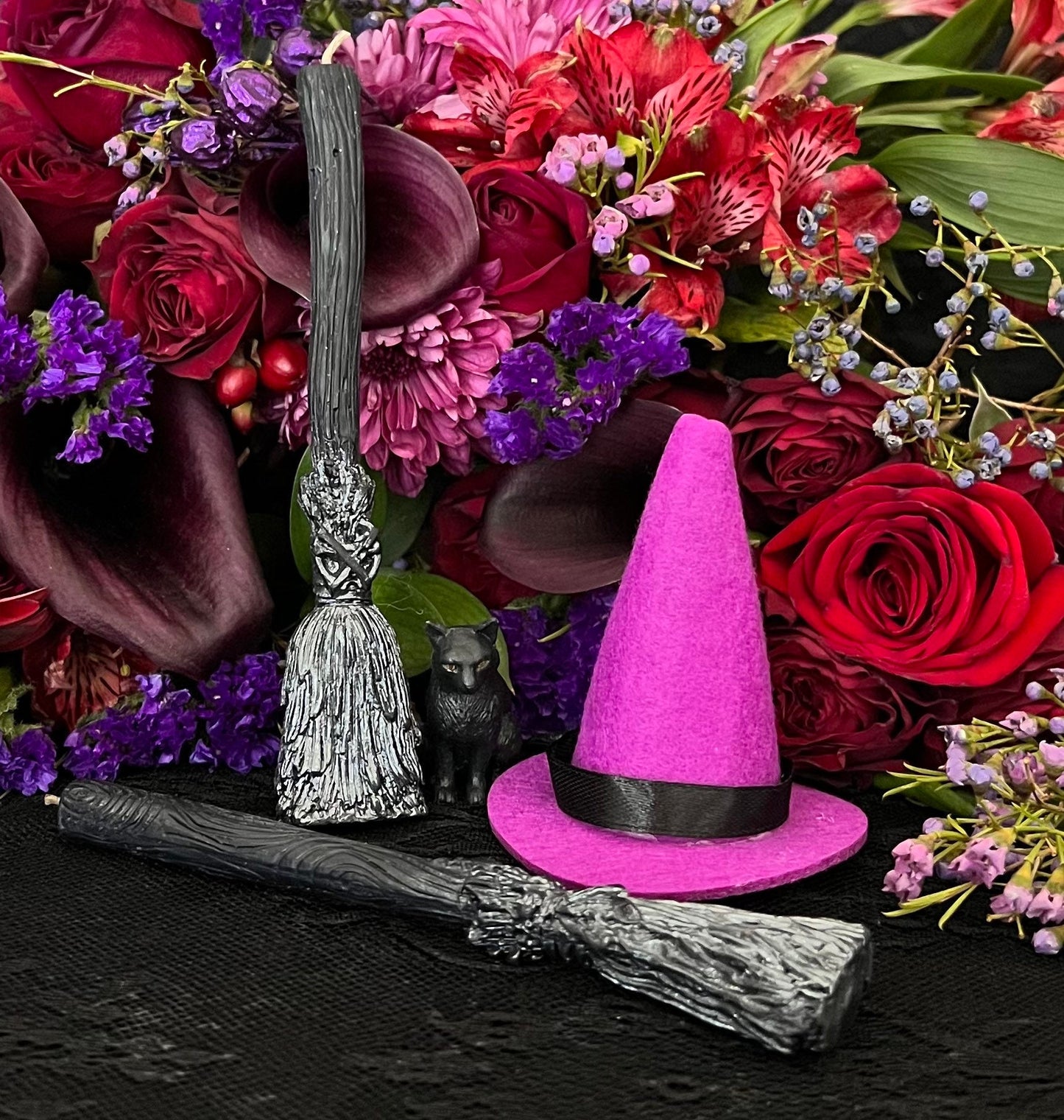 Broom Candles + Set of 2 + Witch + Samhain + Halloween