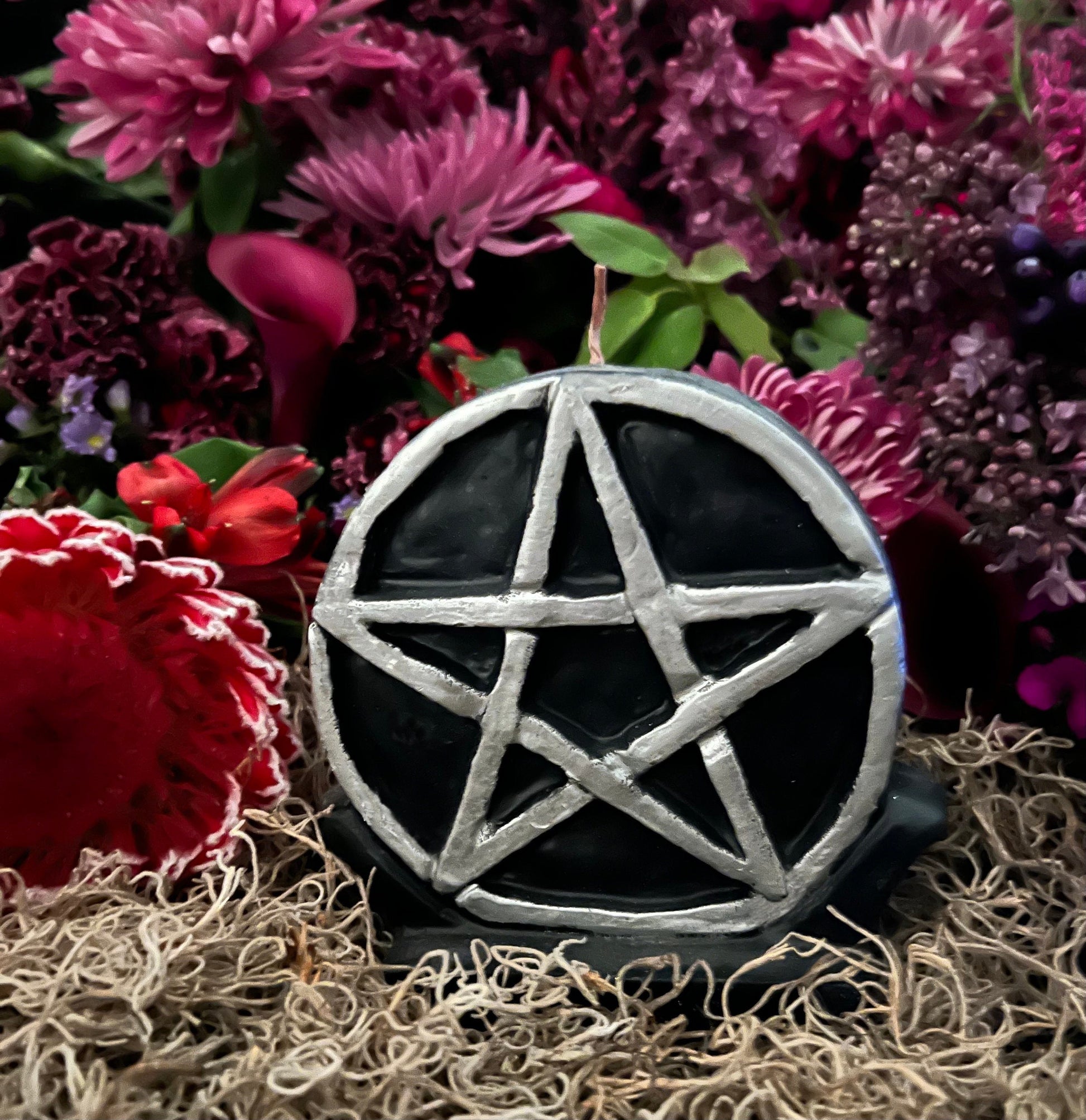 Black Pentacle Candle + Witch + Witchcraft + Wicca + Protection