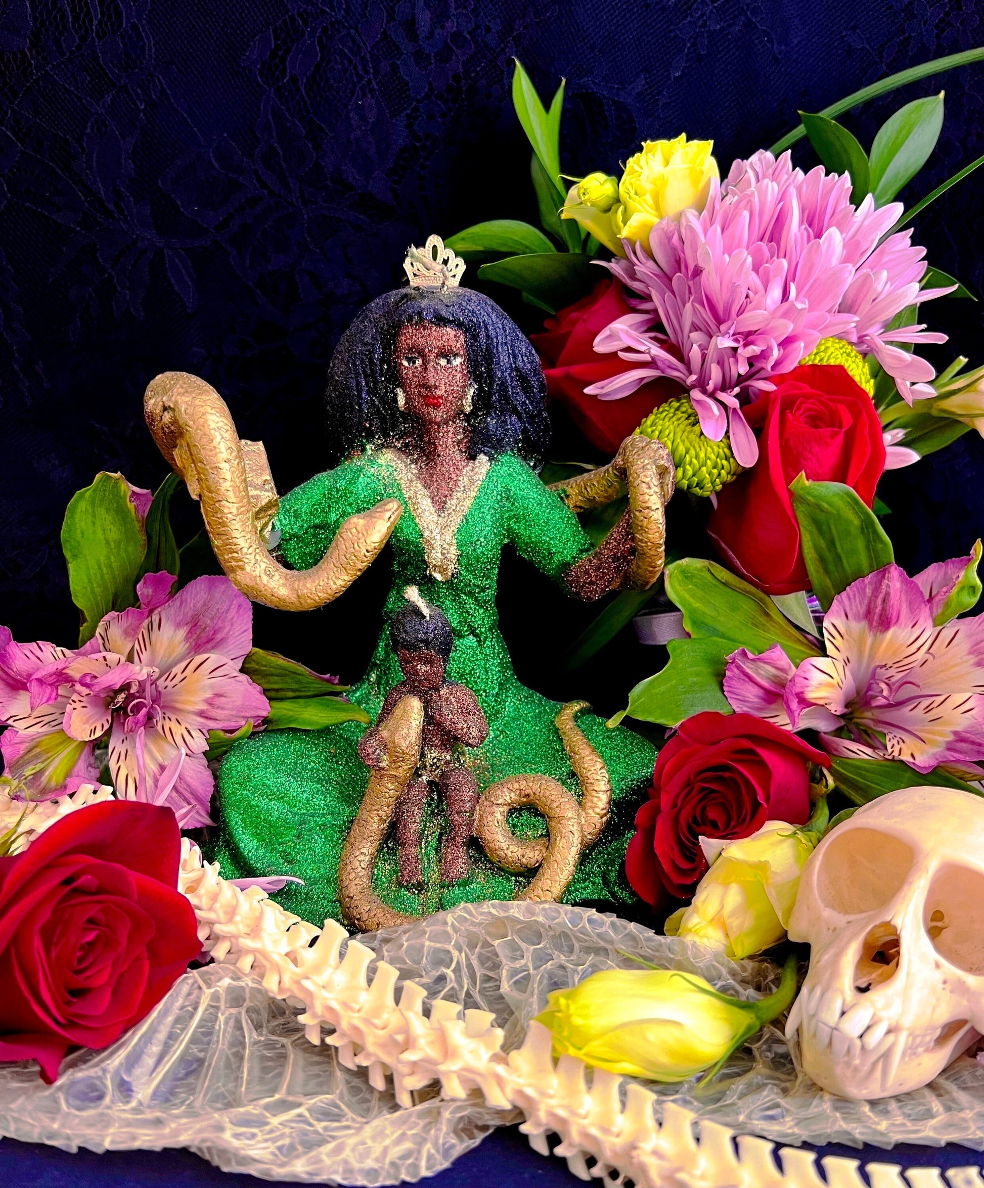 Filomena Lubana Figure Candle + Domination + Cleansed & Fixed + Santa Marta la Dominadora + Marta la Culebra + Saint Martha the Dominator
