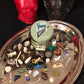 Vintage Vertex Travel Size Tinned Bone, Shell, and Trinket Divination Collection (53 Pieces)