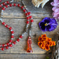 Santa Muerte Roja Rosary de Hilo + Love + Passion + Domination + Money + Gemstone + Carnelian + Blessed + Handcrafted + Rosario