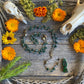 Santa Muerte Verde Rosary + Moss Agate + Green + Money + Legal Issues + Justice + Blessed + Sterling Silver Plated Chain + Handcrafted