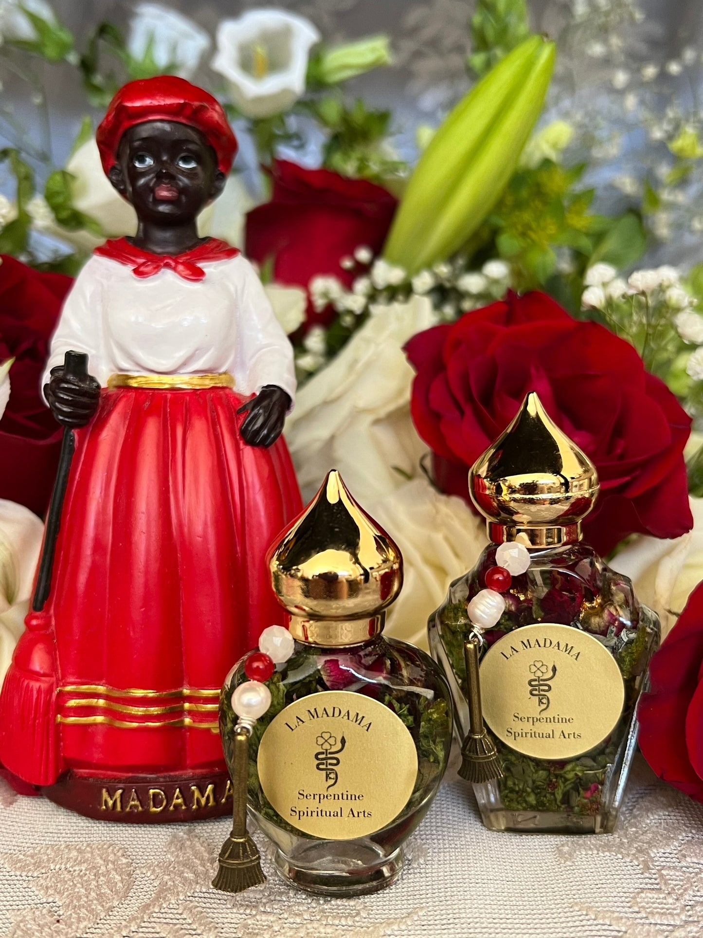 La Madama Oil + 24K Gold + Road Opening + Intuition + Money + Protection + Healing + Blessing + Divination + Success