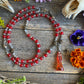 Santa Muerte Roja Rosary de Hilo + Love + Passion + Domination + Money + Gemstone + Carnelian + Blessed + Handcrafted + Rosario