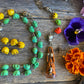 Santa Muerte Abre Camino Rosary + Howlite Skulls + Blessed + Sterling Silver Plated Chain + Handcrafted + Rosario + Road Opener