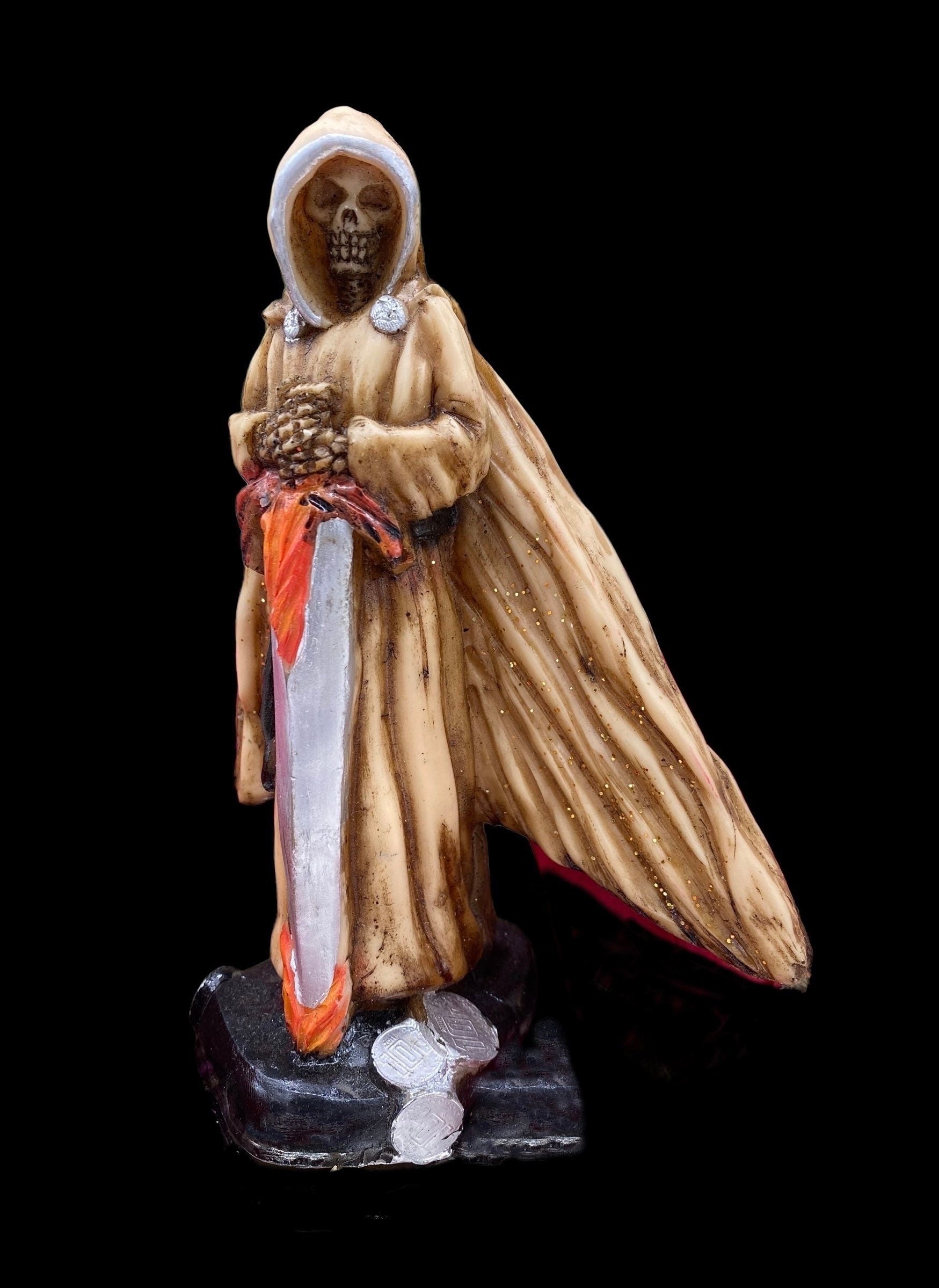 Santa Muerte Bone Justice Statue + 7” + Hueso + Baptized + Fixed + Made in Mexico + Justicia