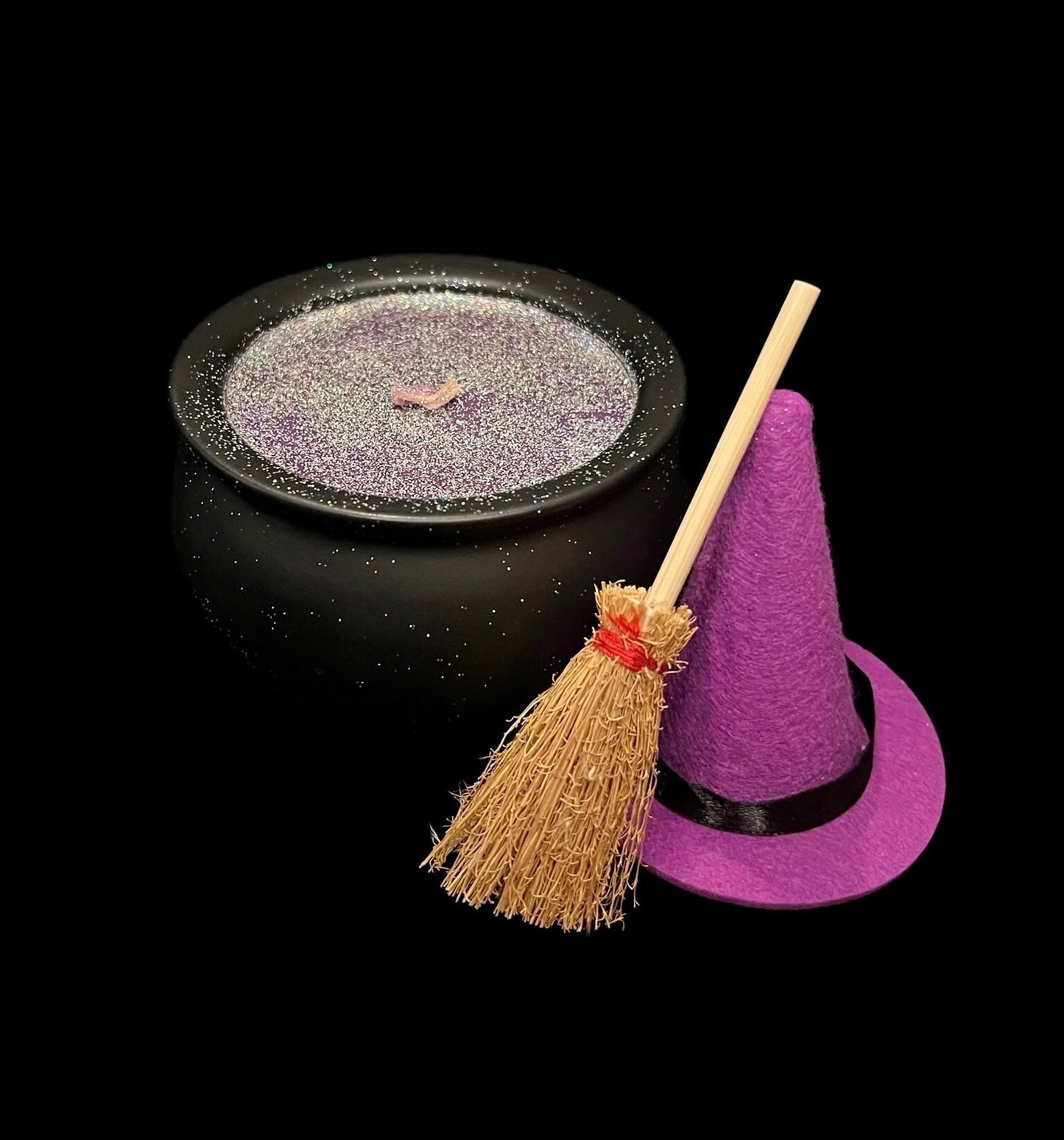 Ceramic Cauldron Candle + Witch + Samhain + Halloween