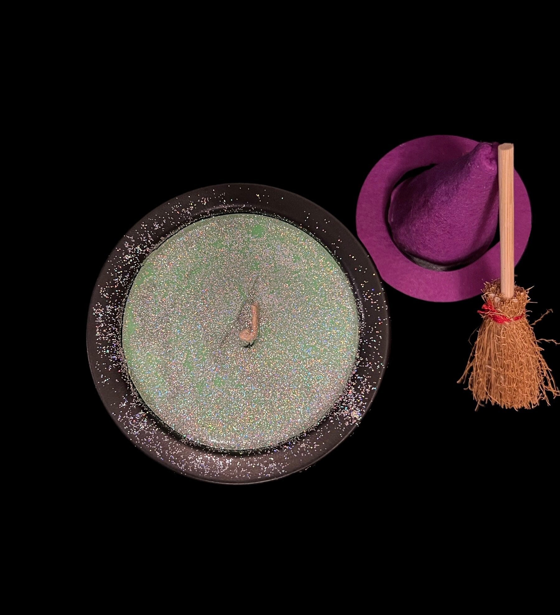 Ceramic Cauldron Candle + Witch + Samhain + Halloween