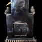 Santa Muerte Negra Seated Statue + Protection + Witchcraft + Necromancy + 24K Gold + Baptized + Fixed + Made in Mexico + Trono + Veneration