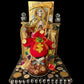 Santa Muerte Dorada Seated Statue + Prosperity + 24K Gold + Baptized + Fixed + Made in Mexico + Trono + Veneration