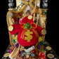Santa Muerte Dorada Seated Statue + Prosperity + 24K Gold + Baptized + Fixed + Made in Mexico + Trono + Veneration