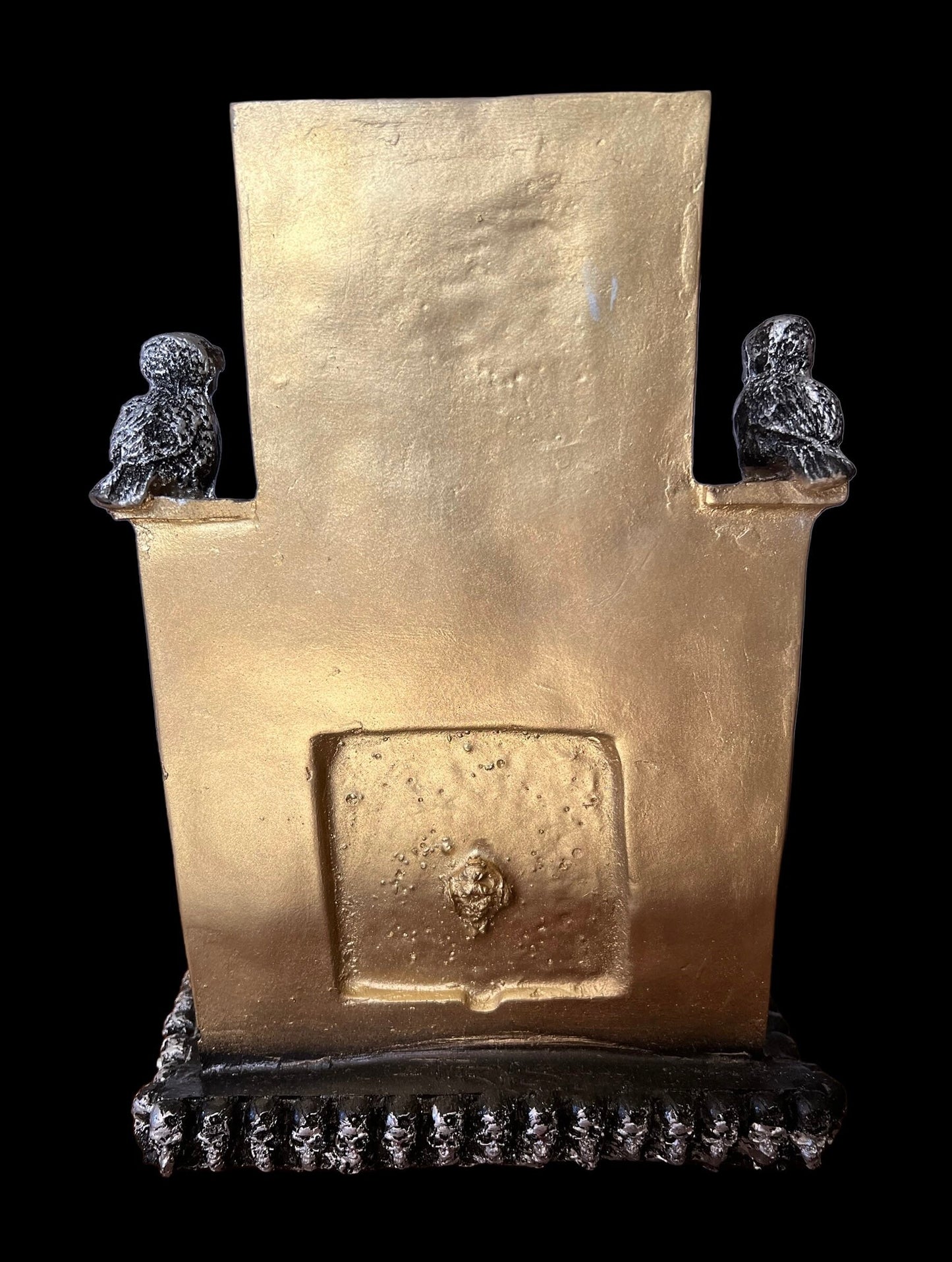 Santa Muerte Dorada Seated Statue + Prosperity + 24K Gold + Baptized + Fixed + Made in Mexico + Trono + Veneration