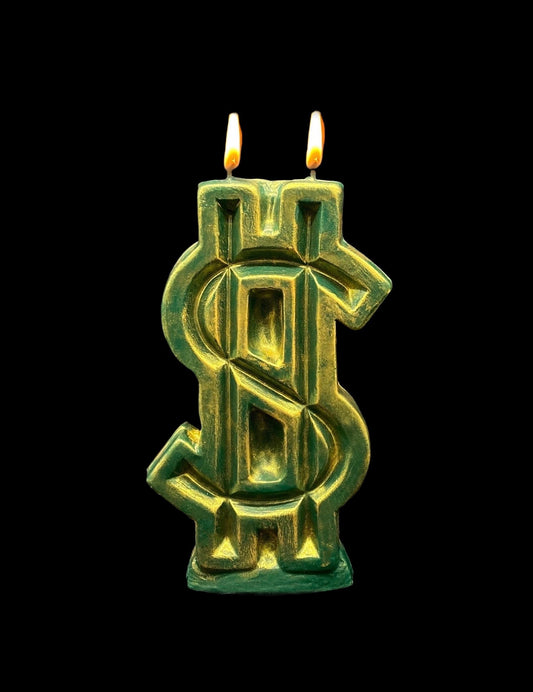 Big Dollar Sign Candle + Money Drawing + 8”