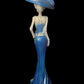 Vintage La Catrina (Santa Muerte) Azul Statue + 14” + 24K Gold + Made in Mexico
