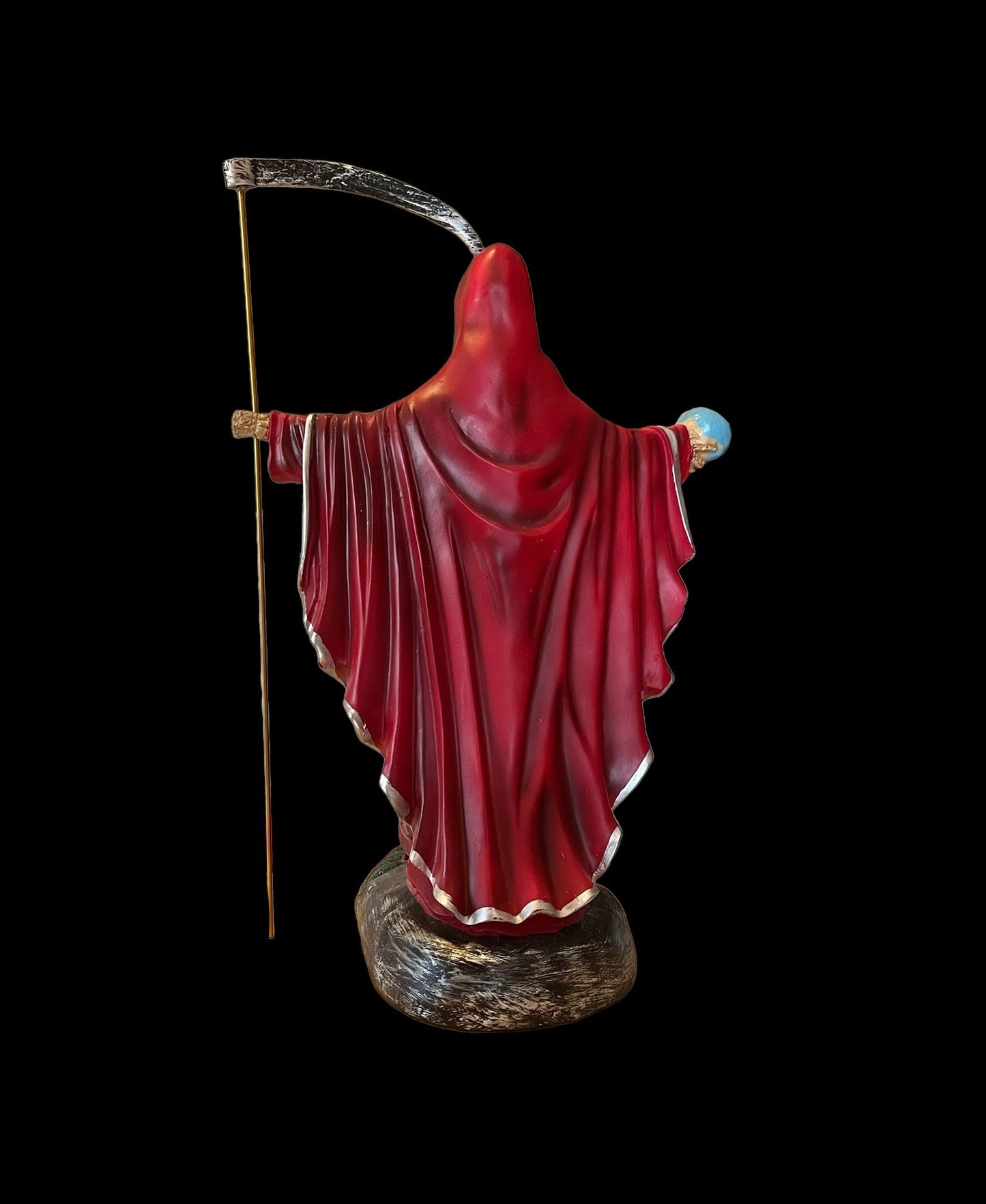 Santa Muerte & Jesus Malverde Statue + 24K Gold + Baptized + Sterling Silver