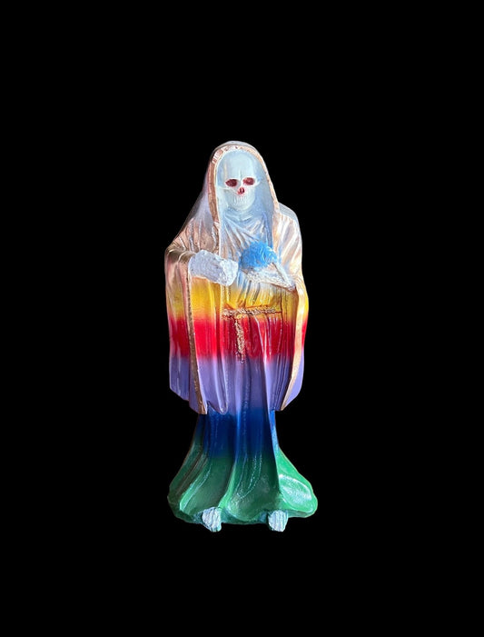 Rare Vintage Santa Muerte Siete Colores Statue + 12” + Baptized + One of a Kind