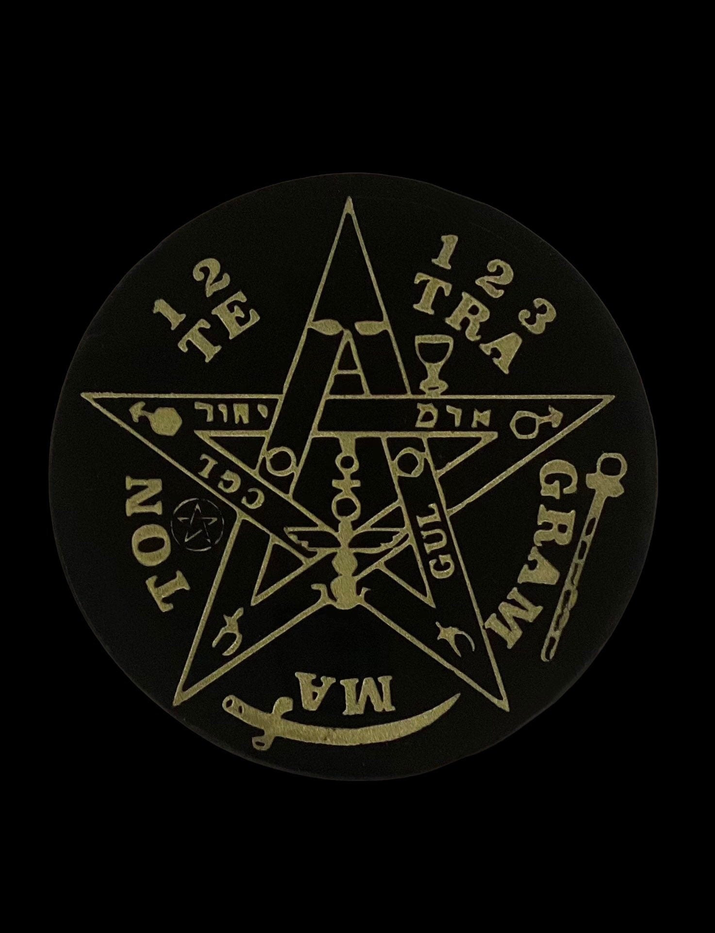 Stone Tetragrammaton Altar Tile + Ritually Cleansed & Charged + Ceremonial Magick + Sorcery + Necromancy + Pentagram of Solomon