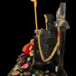 Santa Muerte Negra Seated Statue + Protection + Witchcraft + Necromancy + 24K Gold + Baptized + Fixed + Made in Mexico + Trono + Veneration