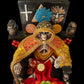 Santa Muerte Siete Colores Seated Statue + Protection + 24K Gold + Baptized + Fixed + Made in Mexico + Trono + Veneration