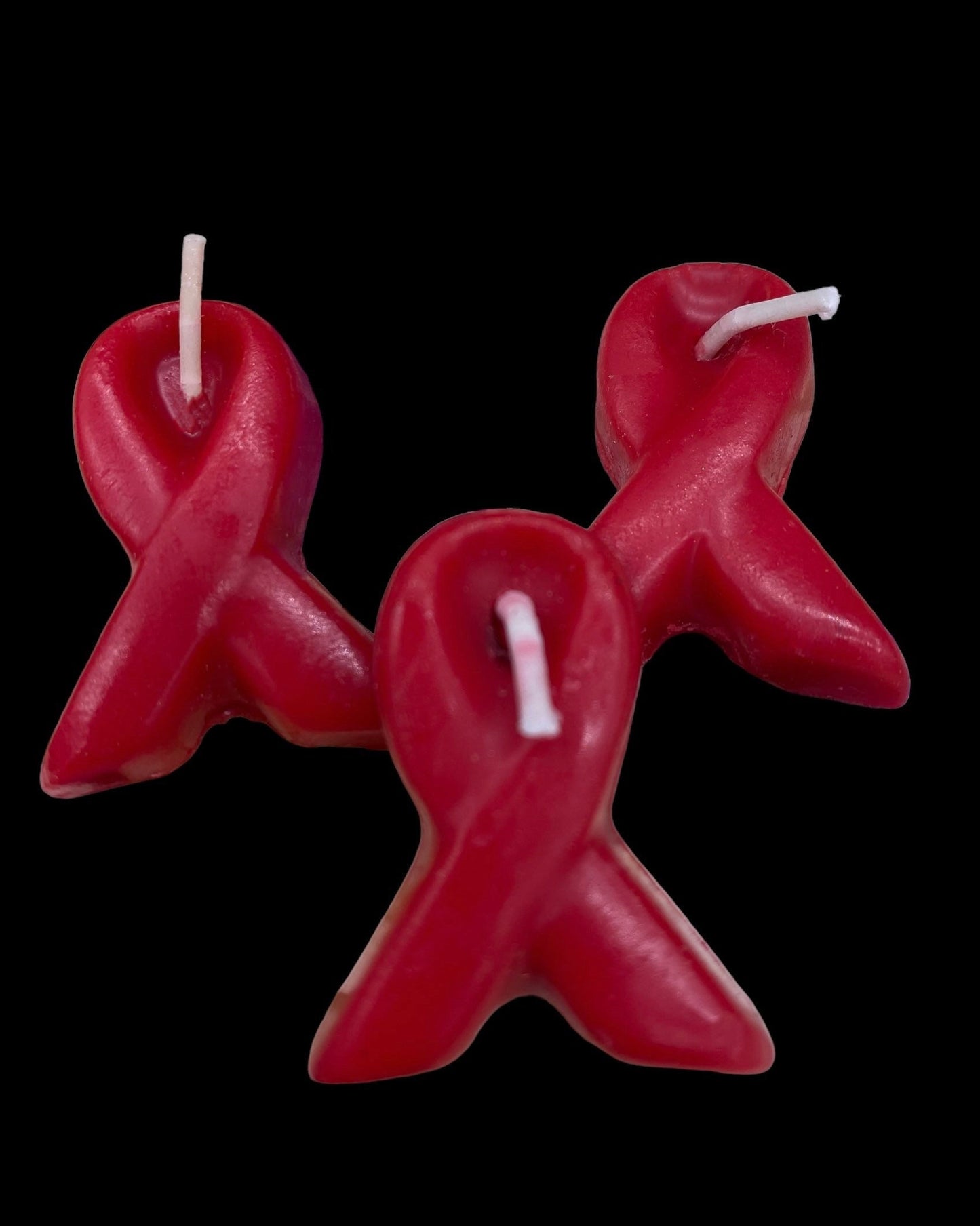 Four HIV/AIDS Awareness Red Ribbon Candles in Gift Box