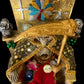 Santa Muerte Dorada Seated Statue + Prosperity + 24K Gold + Baptized + Fixed + Made in Mexico + Trono + Veneration