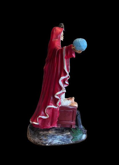 Santa Muerte & Jesus Malverde Statue + 24K Gold + Baptized + Sterling Silver