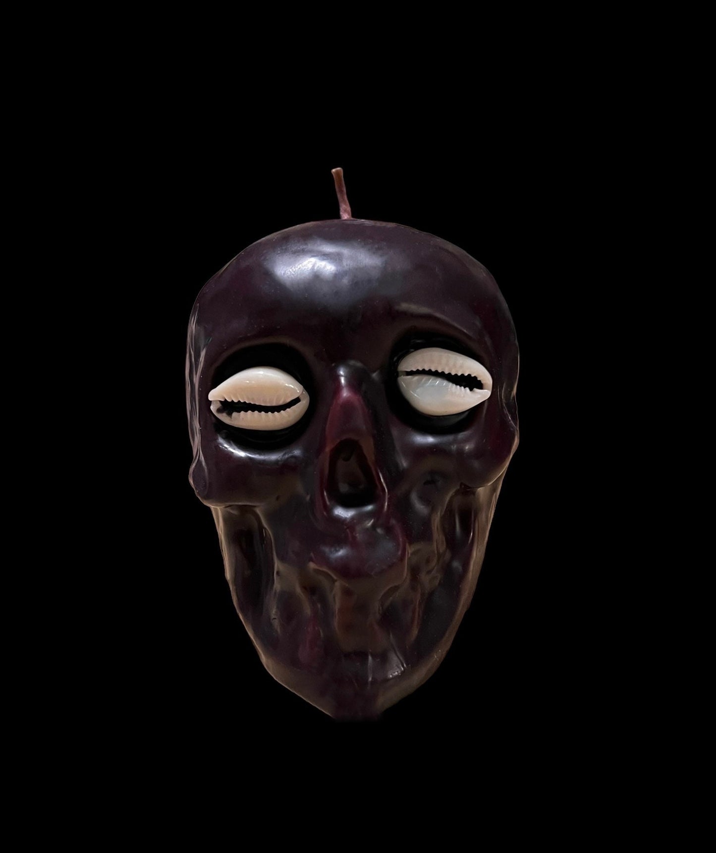 Reversing Skull Candle with Cowrie Eyes + Red Wax Dipped in Black + Elegua + Papa Legba in New Orleans Voodoo + Esu