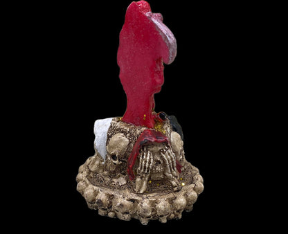 Santa Muerte Roja Statuette + Hear, Speak, See No Evil + Hide Love Spellwork + Baptized + Blessed + Fixed + Made in Mexico