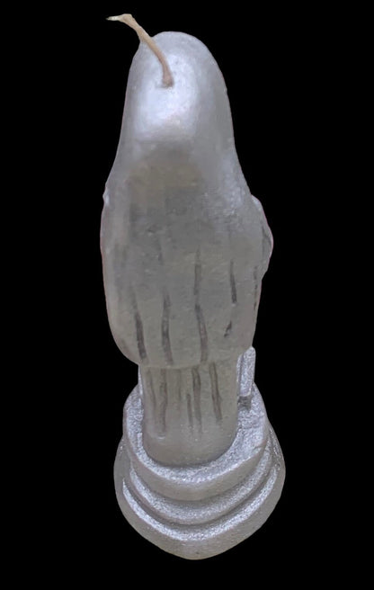 Santa Muerte Plata Figure Candle + Sterling Silver + Improve Finances + Gambling