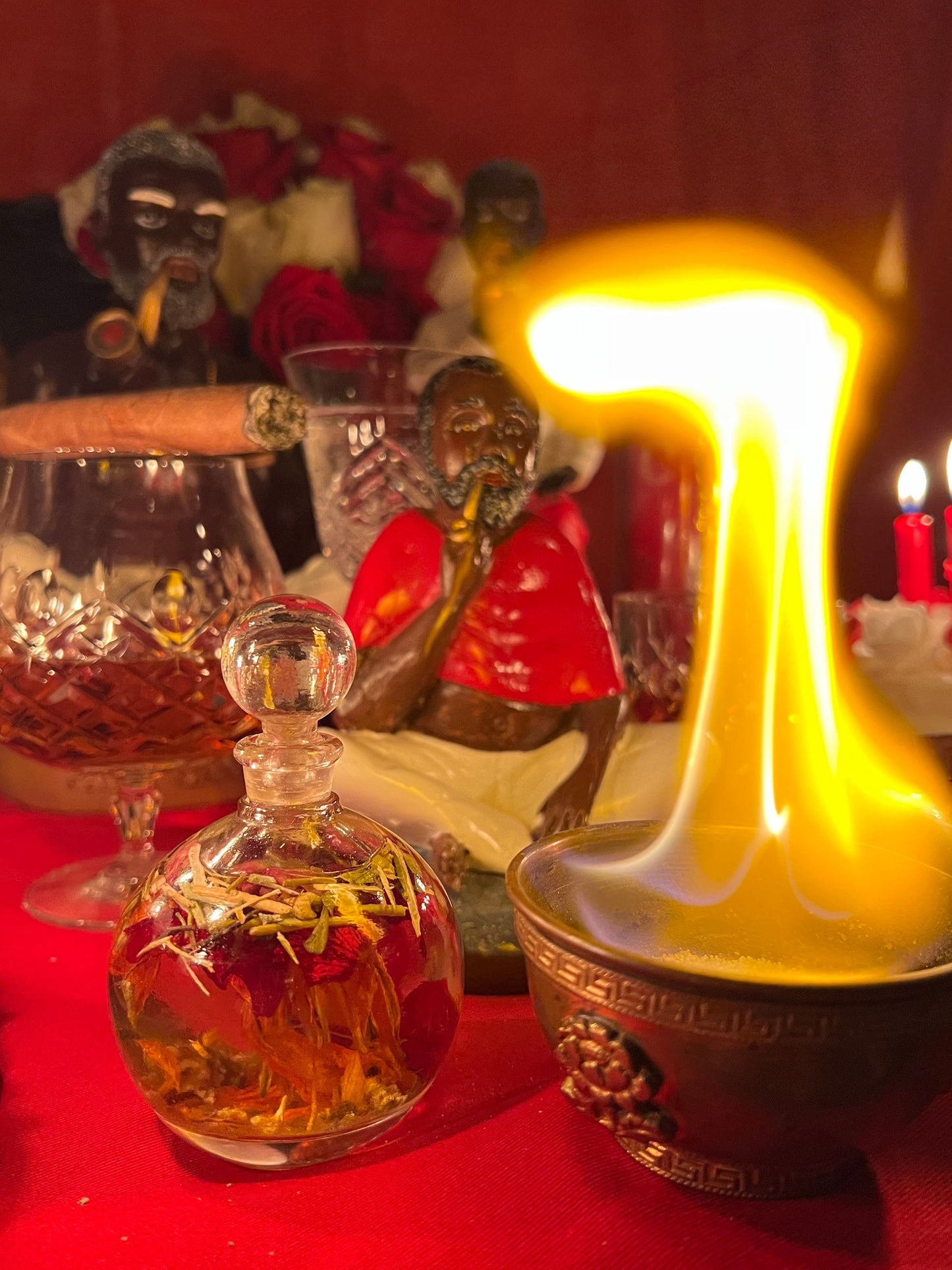 Papa Candelo Cedife Oil + Luck + Money + Protection + Wisdom + Healing + Breaking Hexes + 24K Gold + San Carlos + Saint Charles Borromeo