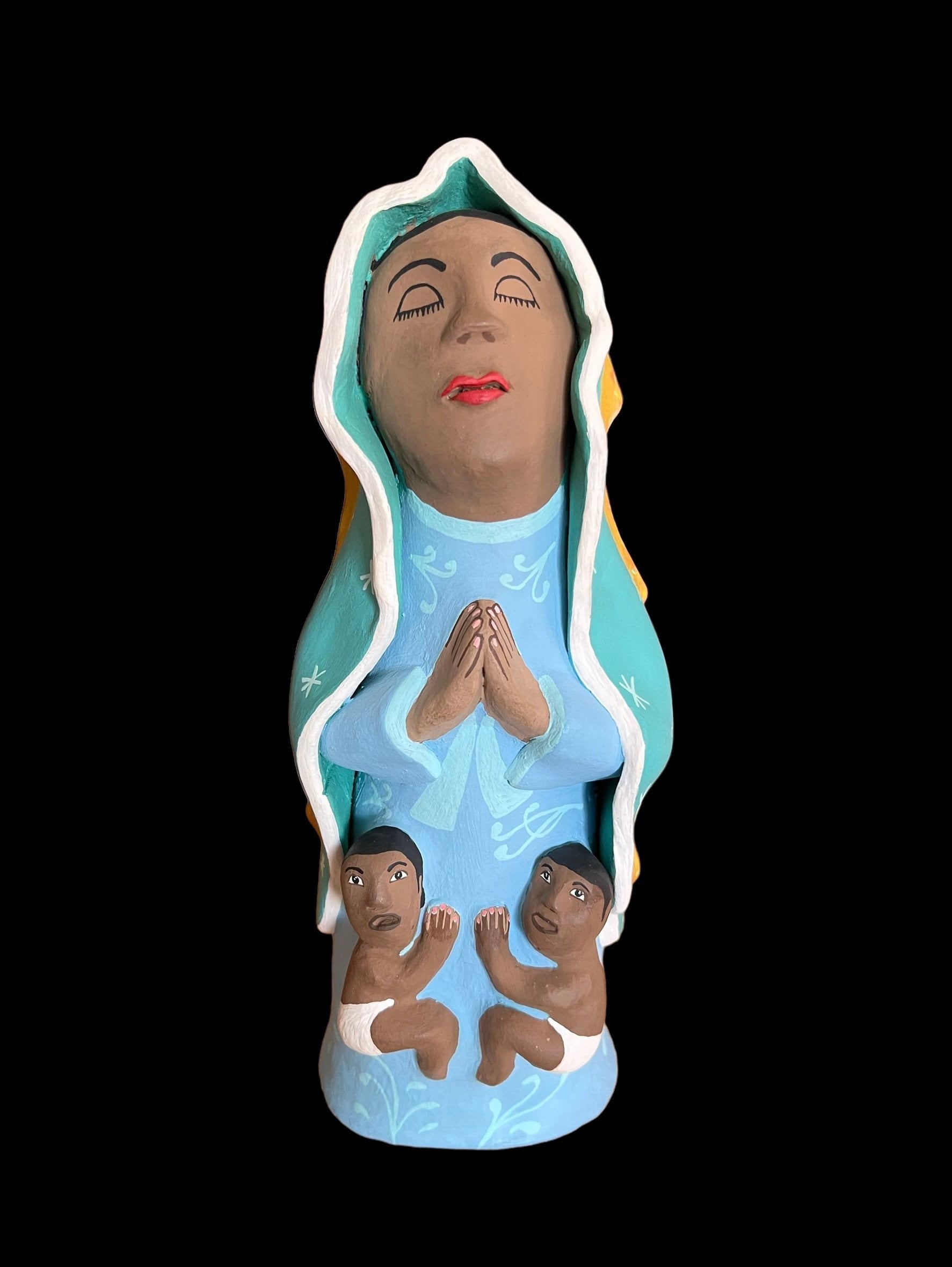 Virgen de Guadalupe Statue + Tonantzin + Blessed + Traditionally Handcrafted from Mexican Clay + One of a Kind + La India + Hecho en Mexico