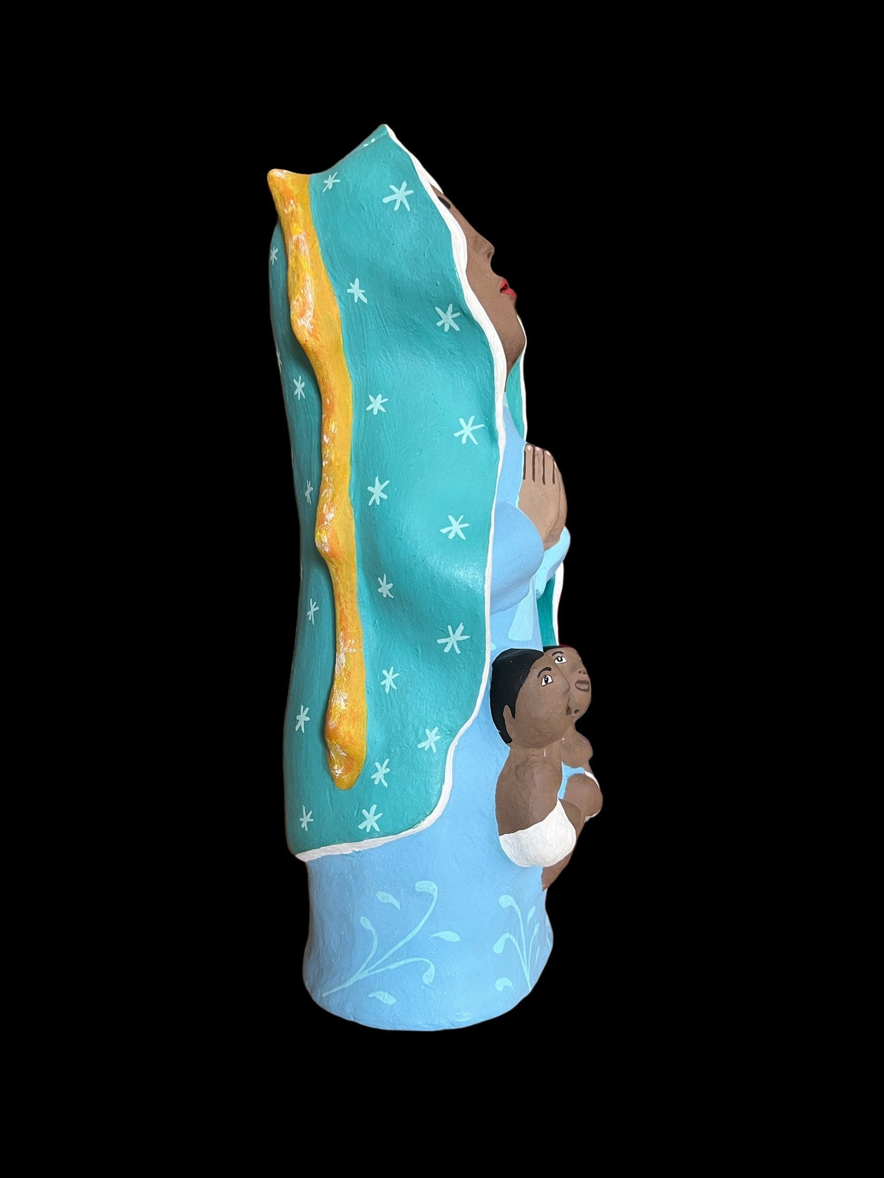 Virgen de Guadalupe Statue + Tonantzin + Blessed + Traditionally Handcrafted from Mexican Clay + One of a Kind + La India + Hecho en Mexico