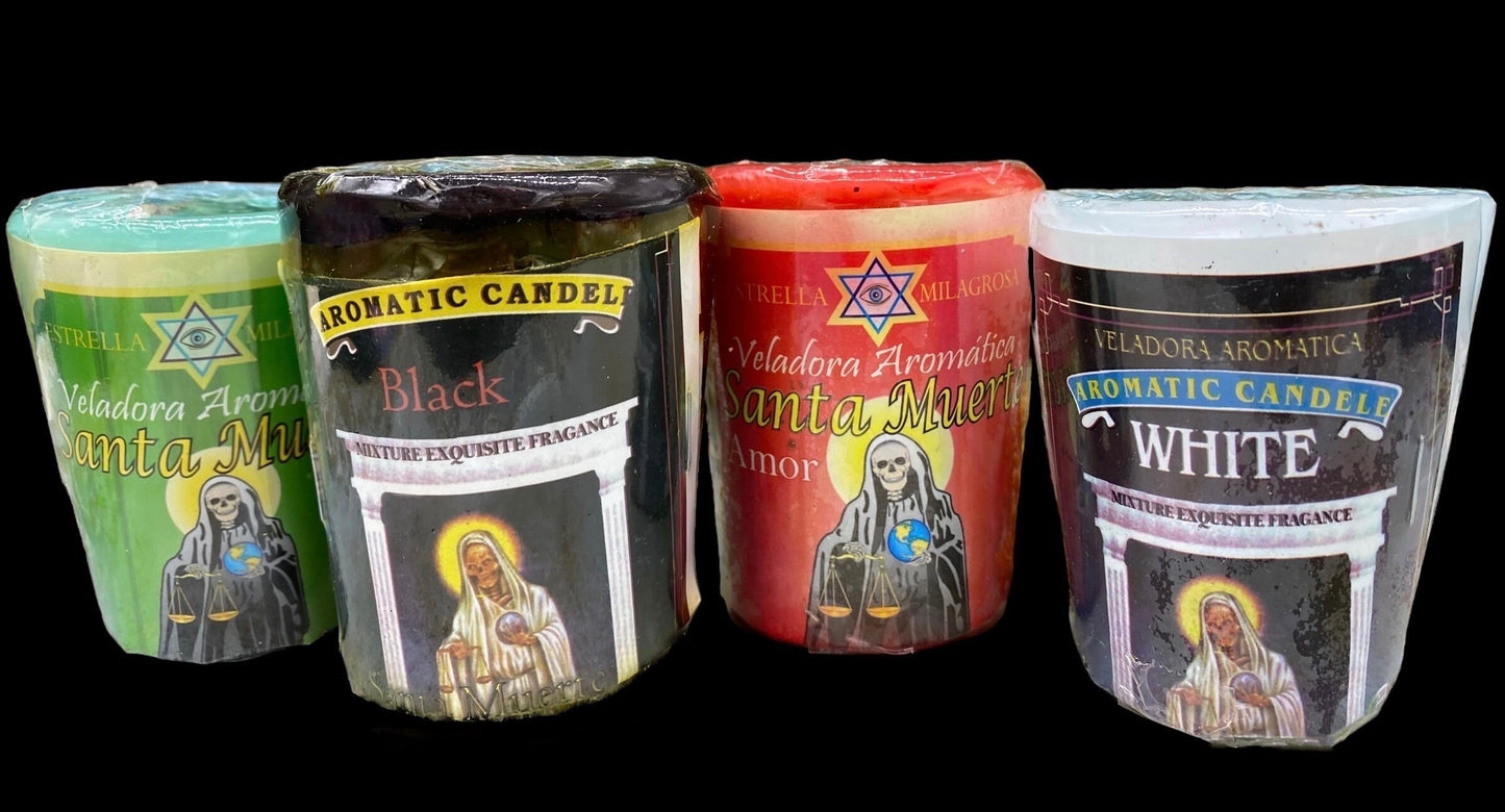 Santa Muerte Votive Candle Set + Made in Mexico