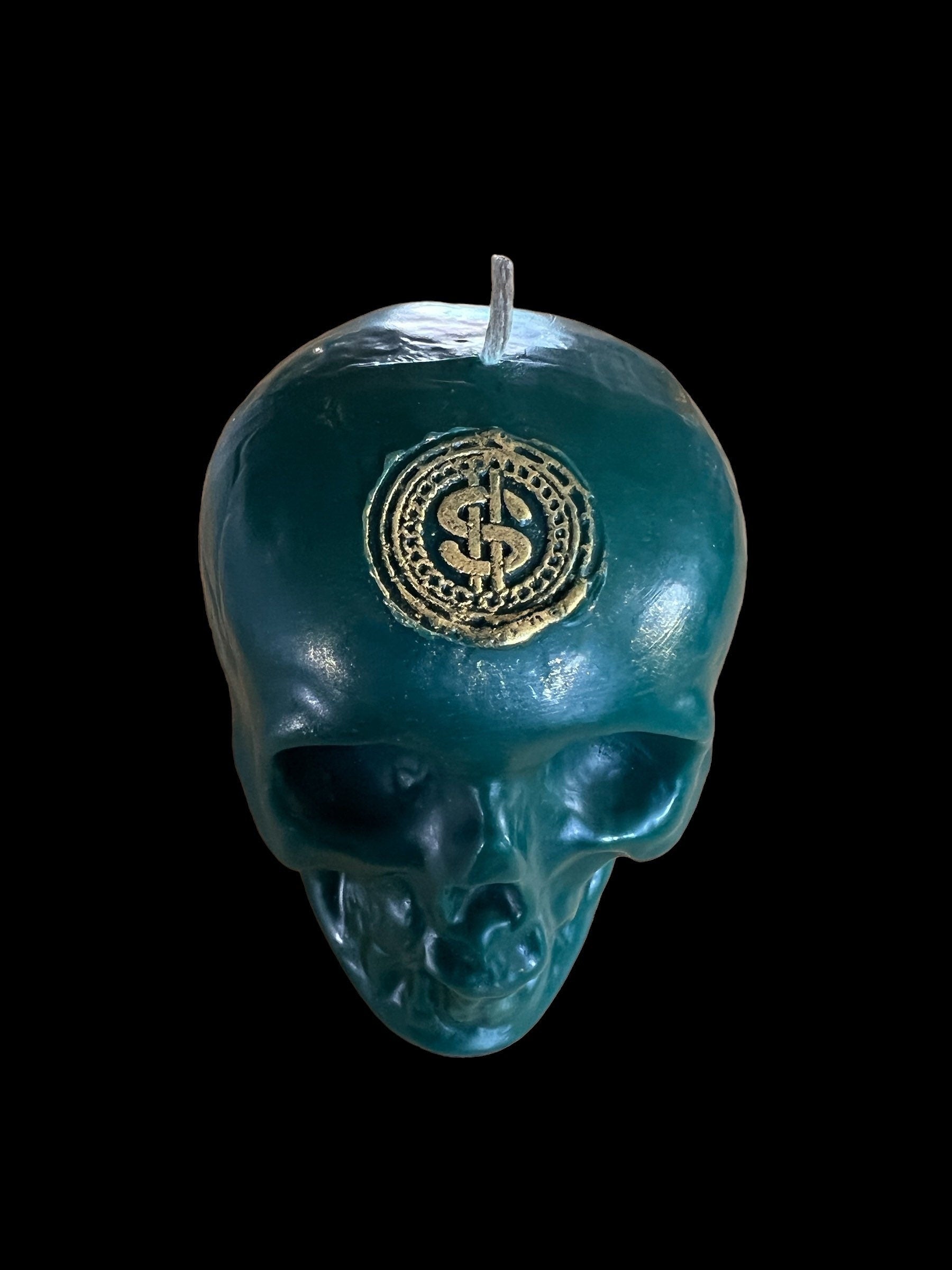 Skull Candle with Imprint + 24K Gold + Sterling Silver + Influence Thoughts + Mental Health