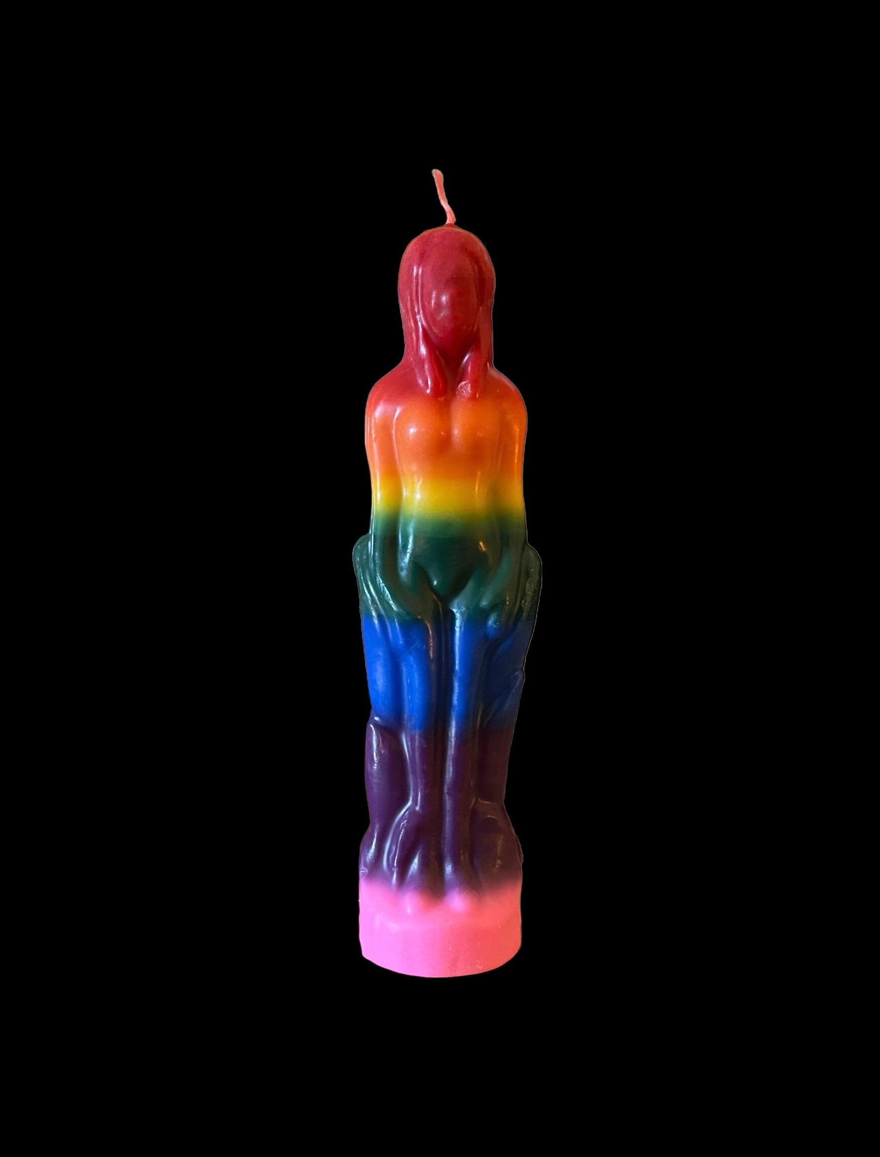 Female Rainbow Figure Candle + LGBTQI Pride + Lesbian + Bisexual