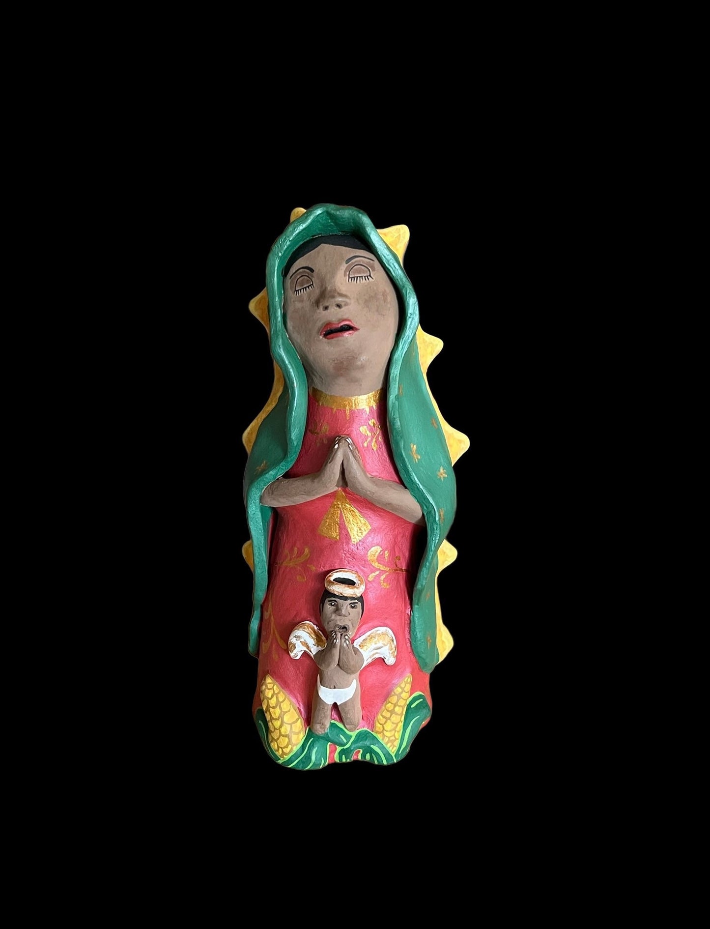 Virgen de Guadalupe Statue + Tonantzin + Blessed + Traditionally Handcrafted from Mexican Clay + One of a Kind + La India + Hecho en Mexico