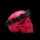 Skull Candle with Black Roses + Hand Painted