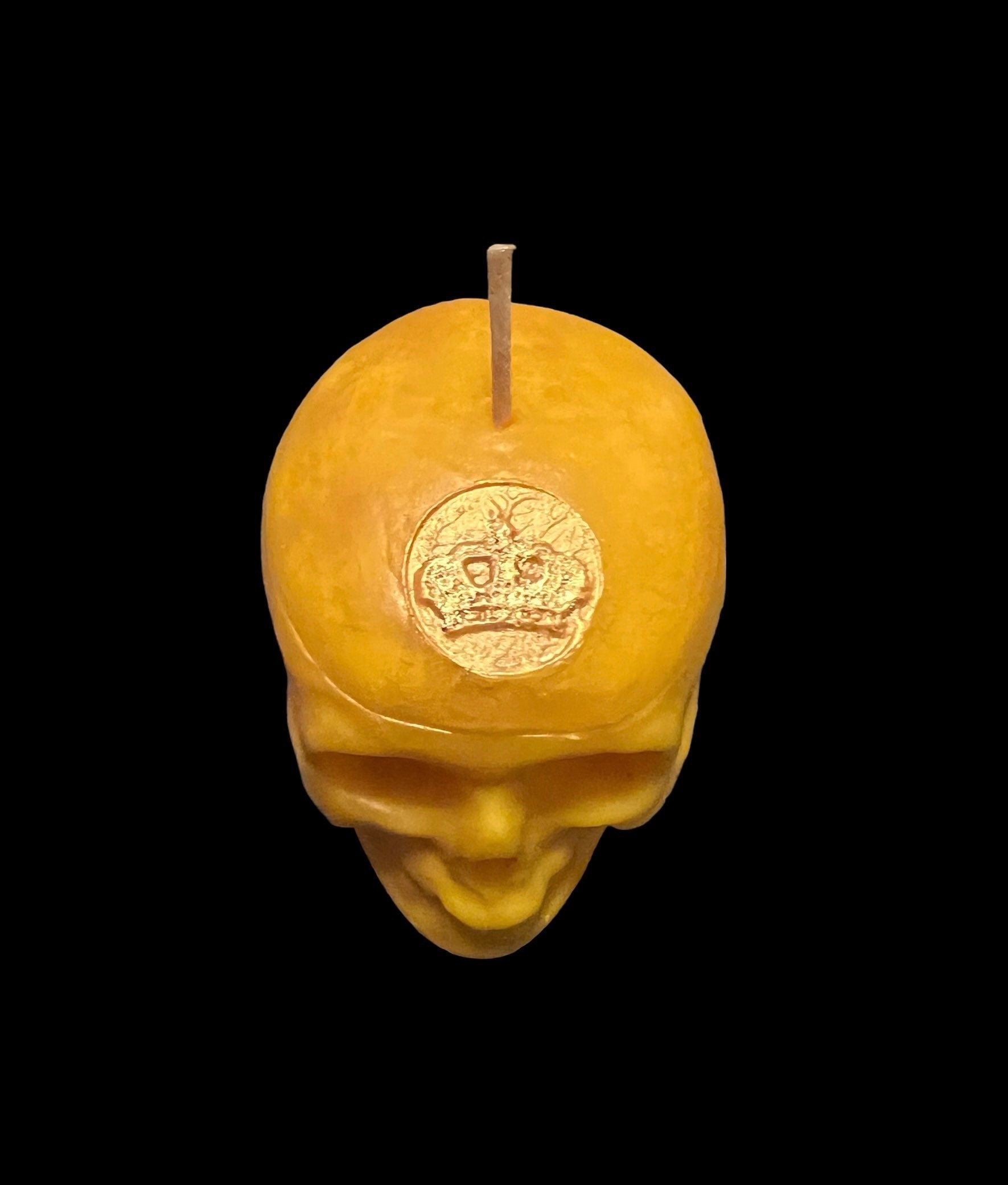 Loadable Skull Candle with Imprint + 24K Gold + Sterling Silver + Influence Thoughts + Mental Health