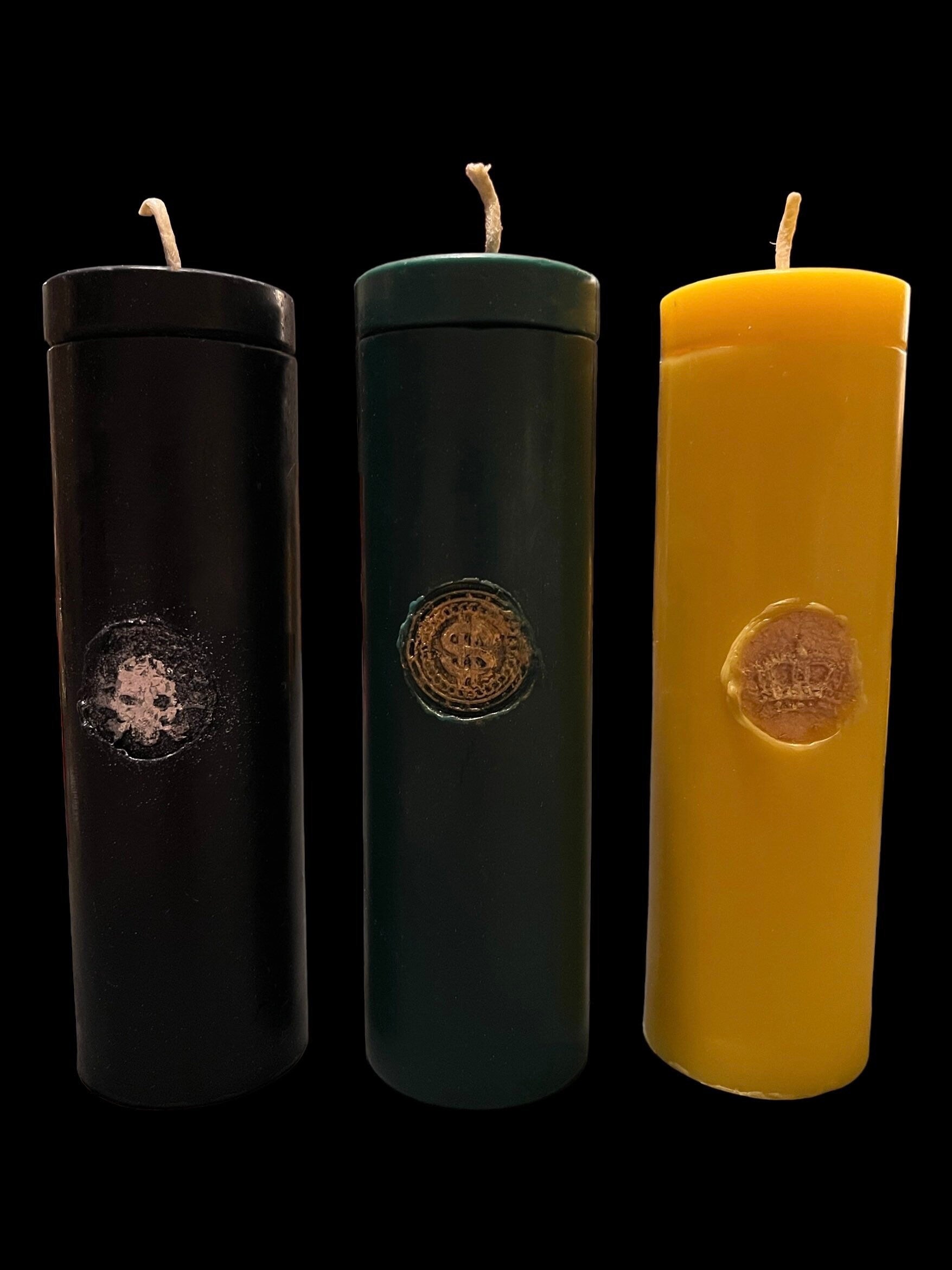 Loadable Pillar Candle with Imprint + 24K Gold + Sterling Silver + 6” x 2”