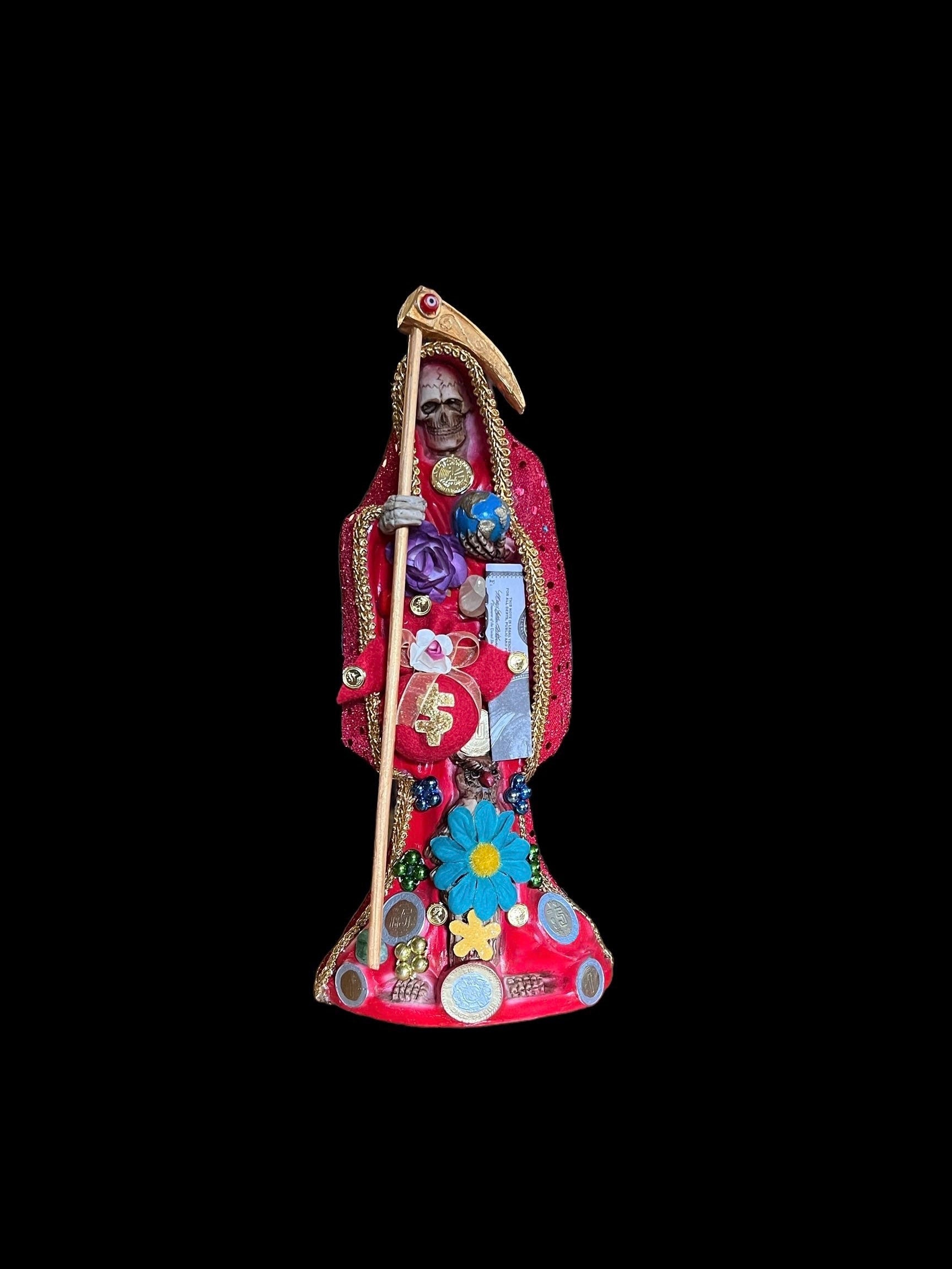 Santa Muerte Roja Statue + 12” + Fixed and Baptized on Feast Day
