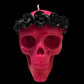 Skull Candle with Black Roses + Hand Painted