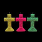 Neon Crucifix Candle + Cross + Hoodoo + Conjure