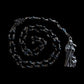 Santa Muerte Negra Rosary + Obsidian + Sterling Silver Plated Chain + Gemstone + Rosario
