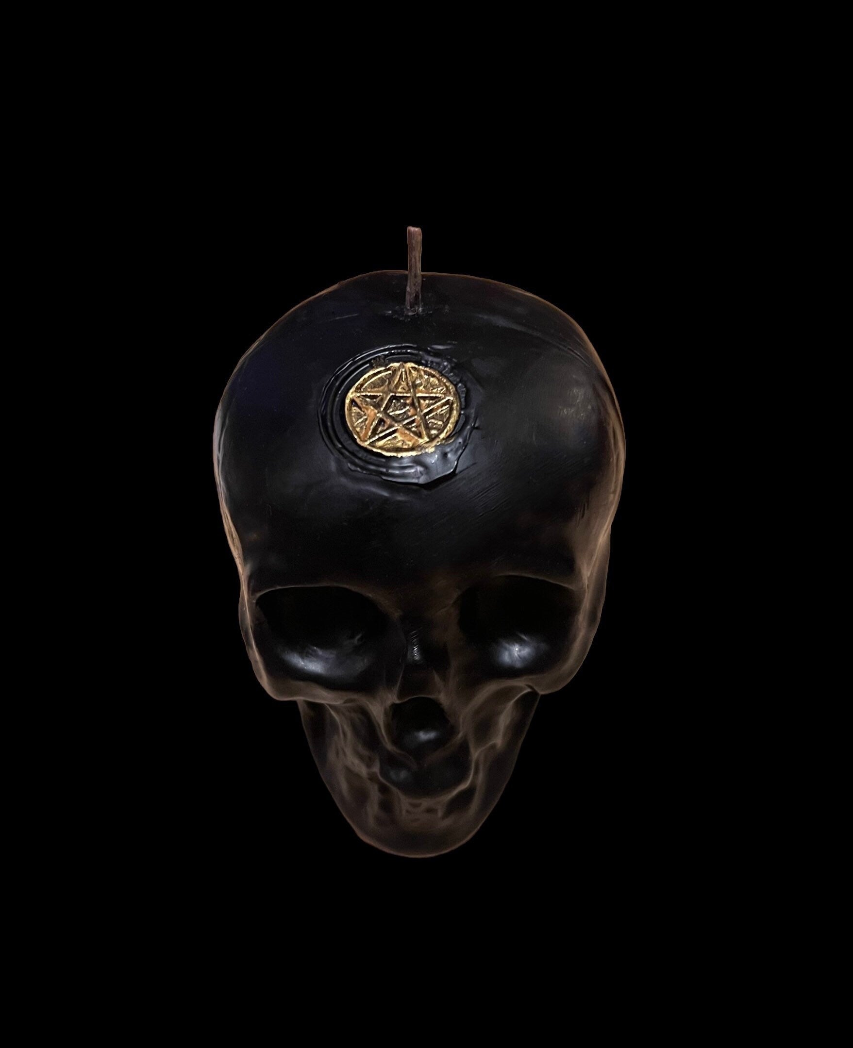 Skull Candle with Imprint + 24K Gold + Sterling Silver + Influence Thoughts + Mental Health