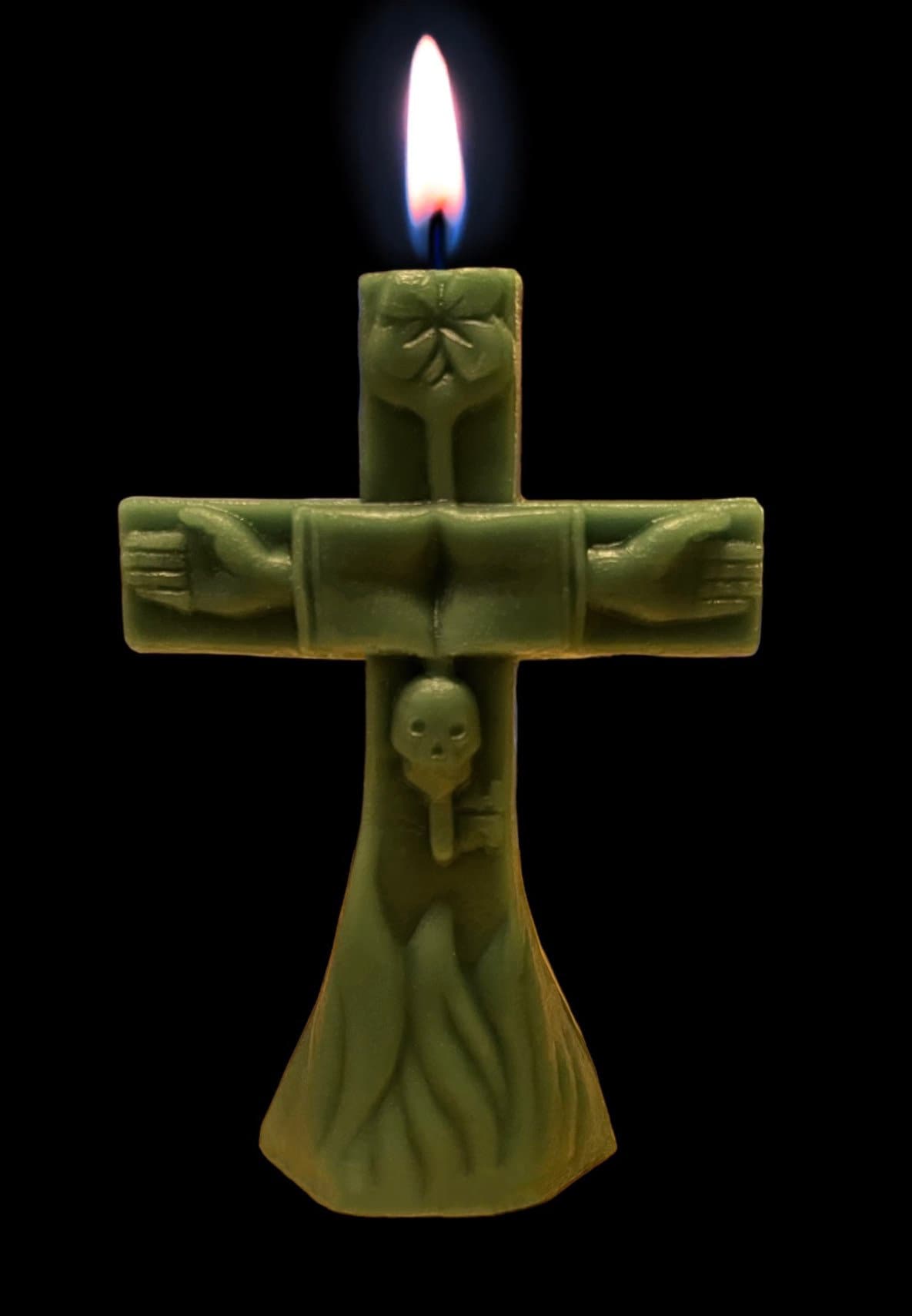 Crucifix Candle + Cross + Hoodoo + Conjure + Divine Assistance