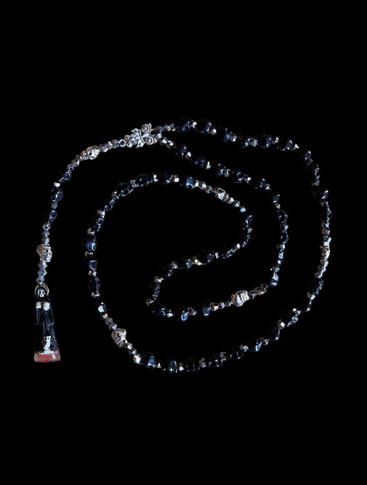 Last One! Santa Muerte Negra Rosary de Hilo + Blessed + Protection + Handcrafted + Rosario
