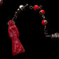Santa Muerte Roja Evil Eye Rosary + Love + Money + Luck + Domination + Blesssed + Sterling Silver Plated Chain + Handcrafted + Rosario