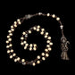 Santa Muerte Bone Bead Rosary + Hueso + Blessed + Sterling Silver Plated Chain + Handcrafted + Rosario