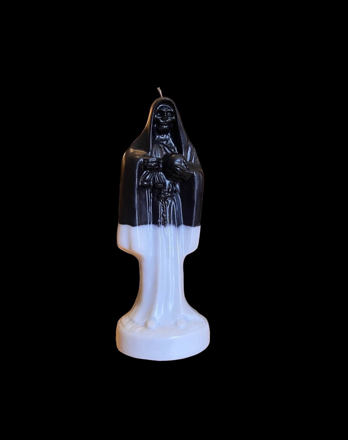 Santa Muerte Negra y Blanca Candle + Uncrossing + Descruzar + Cleansing + Get Rid of Negativity + Quita Maldicion + Break Hexes + Protection
