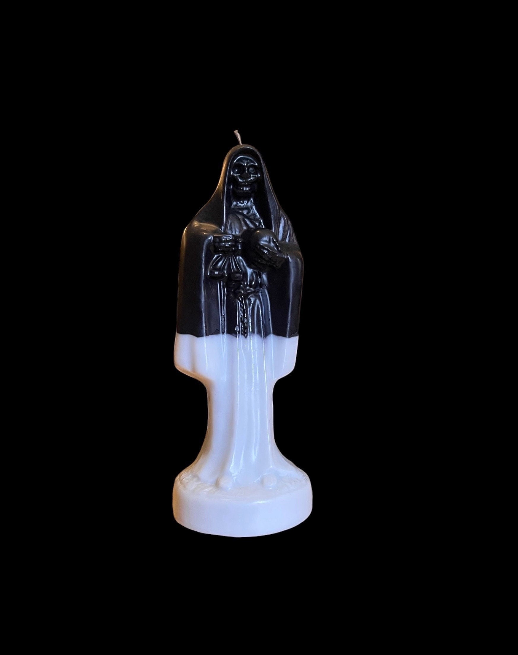 Santa Muerte Negra y Blanca Candle + Uncrossing + Descruzar + Cleansing + Get Rid of Negativity + Quita Maldicion + Break Hexes + Protection